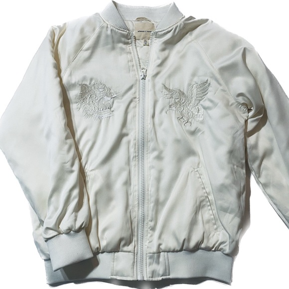 Silence + Noise Monochromatic Souvenir Bomber Jacket Urban Outfitters XS - Picture 2 of 12